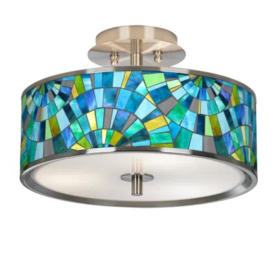 Giclee Glow Lagos Mosaic  14" Wide Ceiling Light