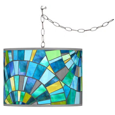 Giclee Glow Lagos Mosaic  Plug-in Swag Pendant