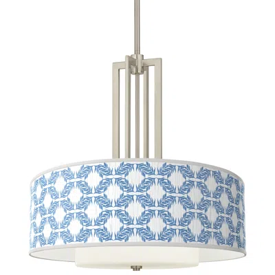 Giclee Glow Leaf Symmetry Carey 24" Brushed Nickel 4-light Chandelier