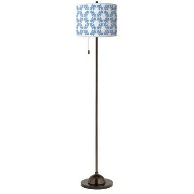 Giclee Glow Leaf Symmetry  Bronze Club Floor Lamp