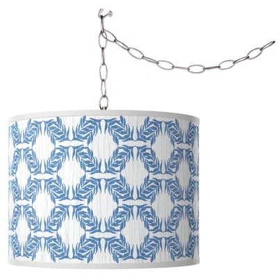 Giclee Glow Leaf Symmetry  Plug-in Swag Pendant