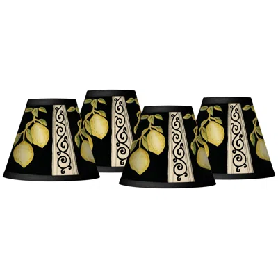 Giclee Glow Lemon Scroll Giclee Set Of Four Shades 3x6x5 (clip-on)