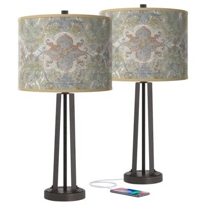 Giclee Glow Lucrezia Susan Dark Bronze Usb Table Lamps Set Of 2