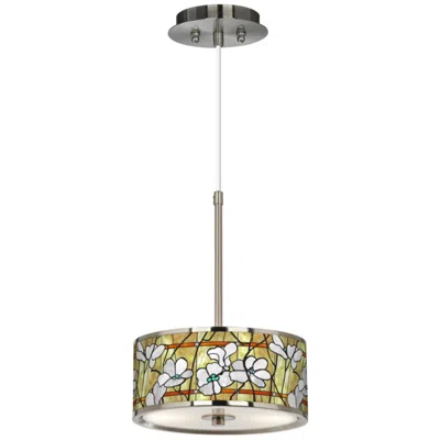 Giclee Glow Magnolia Mosaic  10 1/4" Wide Pendant Light