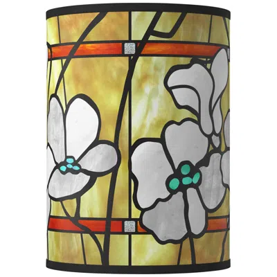 Giclee Glow Magnolia Mosaic Giclee Round Cylinder Lamp Shade 8x8x11 (spider)