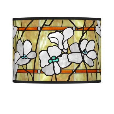 Giclee Glow Magnolia Mosaic Pattern  Lamp Shade 13.5x13.5x10 (spider)