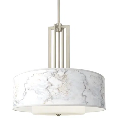 Giclee Glow Marble Glow Carey 24" Brushed Nickel 4-light Chandelier