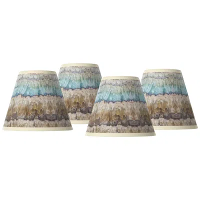 Giclee Glow Marble Jewel  Set Of Four Shades 3x6x5 (clip-on)