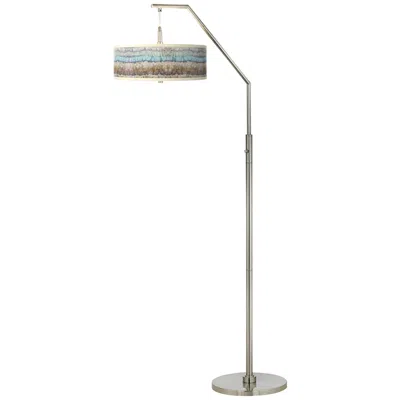 Giclee Glow Marble Jewel Giclee Shade Arc Floor Lamp