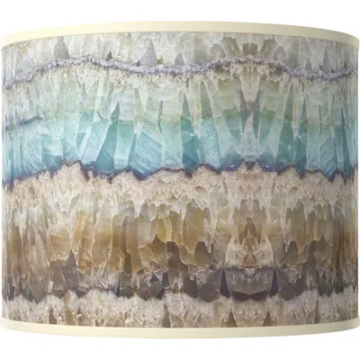 Giclee Glow Marble Jewel White  Drum Lamp Shade 14x14x11 (spider)