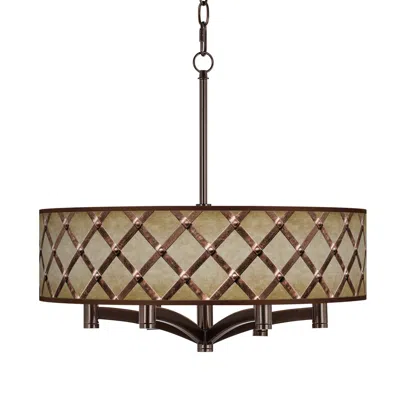 Giclee Glow Metal Weave Ava 6-light Bronze Pendant Chandelier