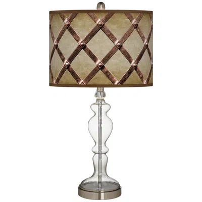 Giclee Glow Metal Weave Giclee Apothecary Clear Glass Table Lamp