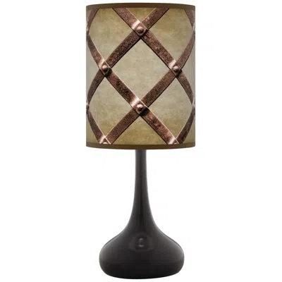 Giclee Glow Metal Weave Giclee Black Droplet Table Lamp