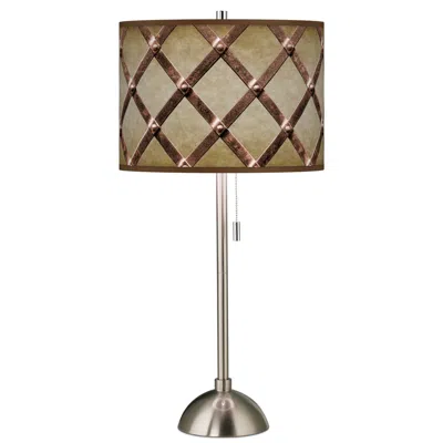 Giclee Glow Metal Weave Giclee Brushed Nickel Table Lamp