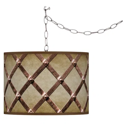 Giclee Glow Metal Weave  Plug-in Swag Pendant