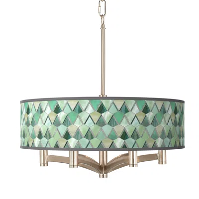 Giclee Glow Misty Morning Ava 6-light Nickel Pendant Chandelier