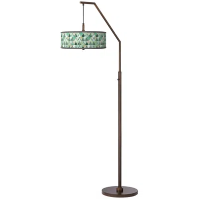 Giclee Glow Misty Morning Bronze Downbridge Arc Floor Lamp