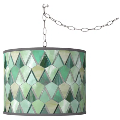 Giclee Glow Misty Morning  Plug-in Swag Pendant