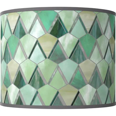 Giclee Glow Misty Morning White Giclee Drum Lamp Shade 14x14x11 (spider)