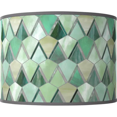 Giclee Glow Misty Morning White Giclee Drum Lamp Shade 15.5x15.5x11 (spider)