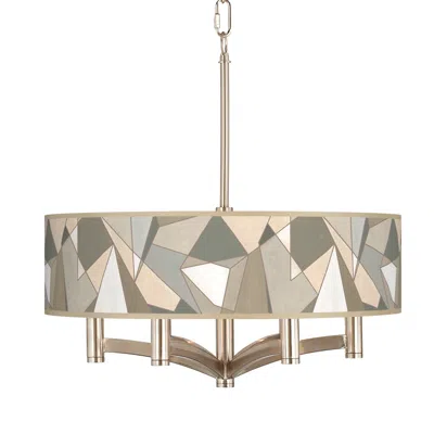 Giclee Glow Modern Mosaic I Ava 6-light Nickel Pendant Chandelier