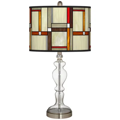 Giclee Glow Modern Squares Giclee Apothecary Clear Glass Table Lamp