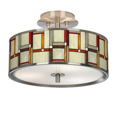 Giclee Glow Modern Squares  14" Wide Ceiling Light