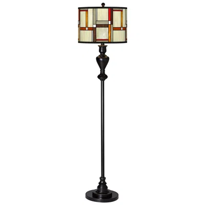Giclee Glow Modern Squares  Black Bronze Floor Lamp