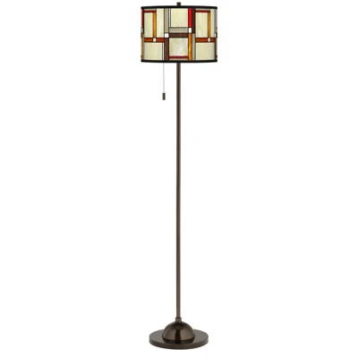Giclee Glow Modern Squares  Bronze Club Floor Lamp