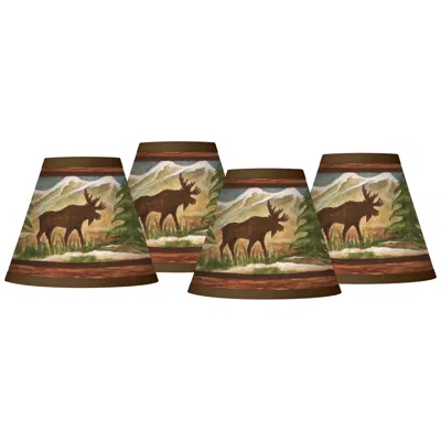 Giclee Glow Moose Giclee Set Of Four Shades 3x6x5 (clip-on)