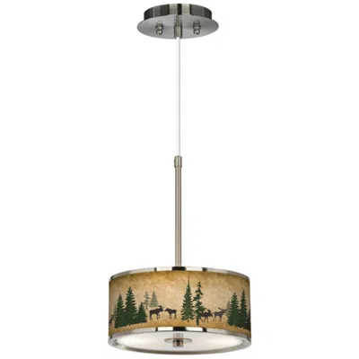 Giclee Glow Moose Lodge  10 1/4" Wide Pendant Light
