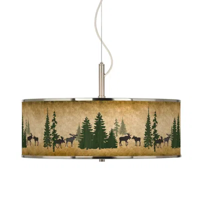 Giclee Glow Moose Lodge  20" Wide Pendant Light