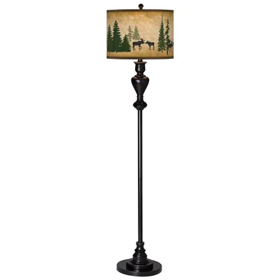 Giclee Glow Moose Lodge  Black Bronze Floor Lamp
