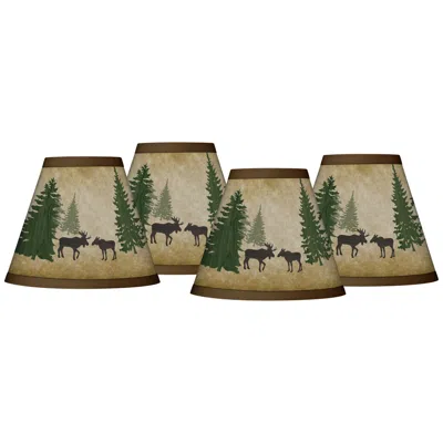 Giclee Glow Moose Lodge Giclee Set Of Four Shades 3x6x5 (clip-on)