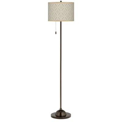 Giclee Glow Moroccan Diamonds  Bronze Club Floor Lamp