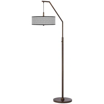Giclee Glow Moroccan Diamonds Ii Bronze Downbridge Arc Floor Lamp