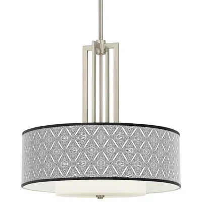 Giclee Glow Moroccan Diamonds Ii Carey 24" Brushed Nickel 4-light Chandelier
