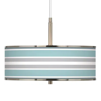 Giclee Glow Multi Color Stripes 16" Wide Drum Pendant Light