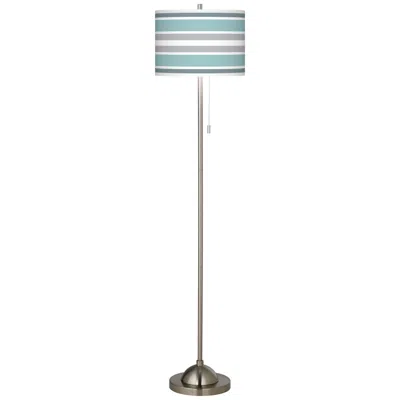 Giclee Glow Multi Color Stripes Giclee Brushed Nickel Floor Lamp