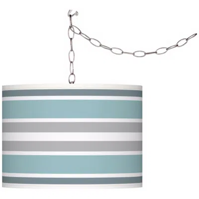 Giclee Glow Multi Color Stripes  Plug-in Swag Pendant