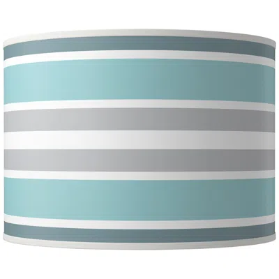 Giclee Glow Multi Color Stripes Giclee Round Drum Lamp Shade 15.5x15.5x11 (spider)