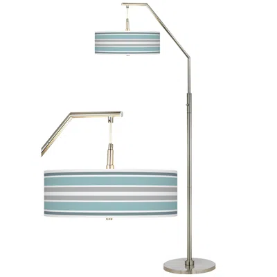 Giclee Glow Multi Color Stripes Giclee Shade Arc Floor Lamp