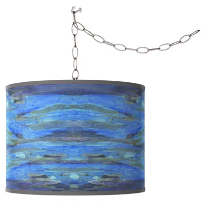 Giclee Glow Oceanside 13 1/2" Wide Modern Coastal  Plug-in Swag Pendant