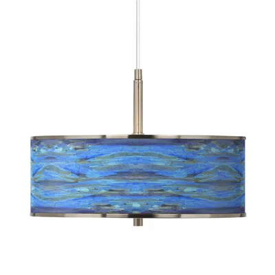 Giclee Glow Oceanside 16" Wide Modern Blue Pendant Light