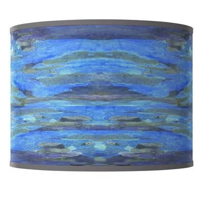 Giclee Glow Oceanside Coastal Blue Giclee Lamp Shade 13.5x13.5x10 (spider)