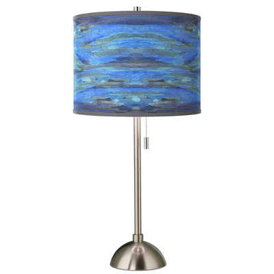 Giclee Glow Oceanside Giclee Brushed Nickel Modern Table Lamp