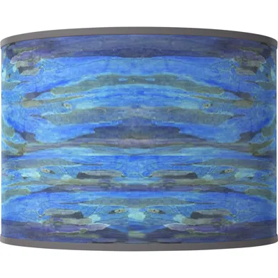 Giclee Glow Oceanside White Giclee Drum Lamp Shade 15.5x15.5x11 (spider)