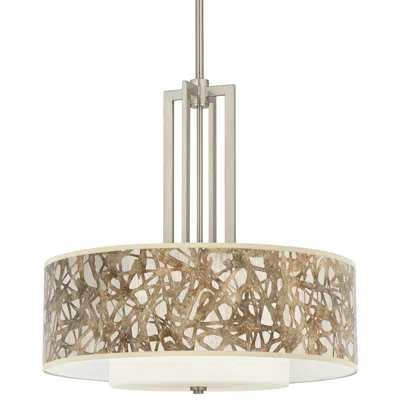 Giclee Glow Organic Nest Carey 24" Brushed Nickel 4-light Chandelier