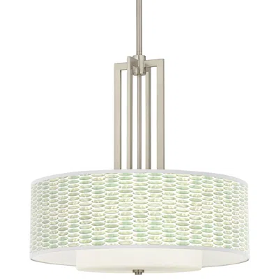 Giclee Glow Oval Tempo Carey 24" Brushed Nickel 4-light Chandelier