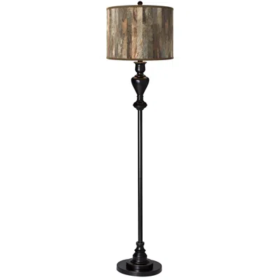 Giclee Glow Paper Bark  Black Bronze Floor Lamp